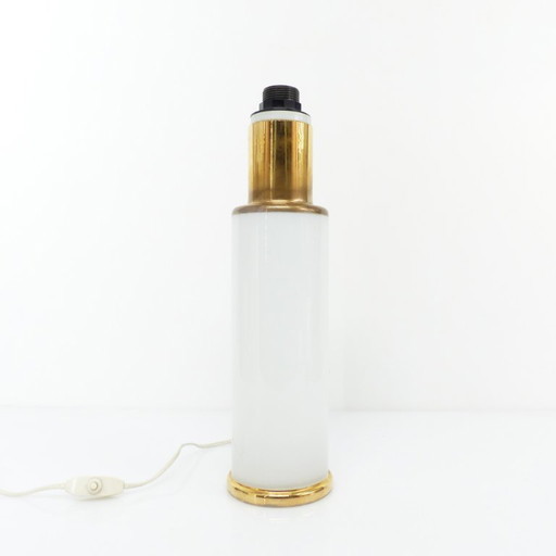 White opaline glass lamp base, Uno & Östen Kristiansson for Luxus Sweden 1970