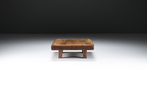 Très belle table basse Wabi Sabi Japandi en chêne massif - France
