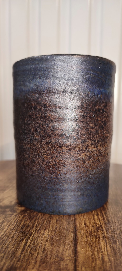 Small ceramic roller vase by Louis Yves Bonnet