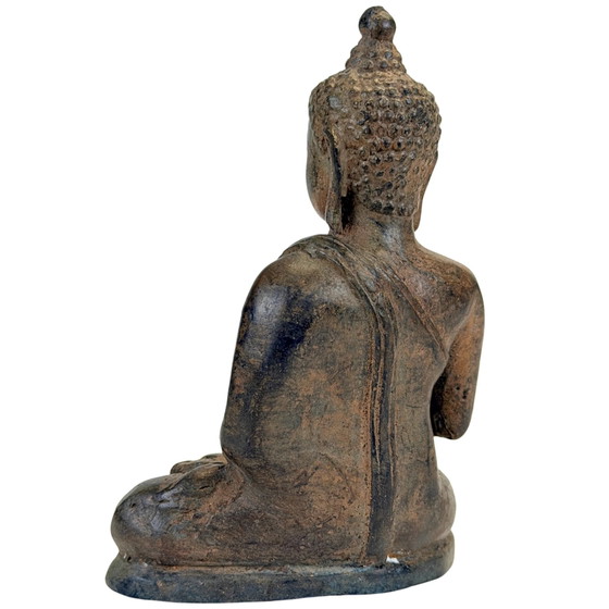 Paire de Bouddhas thaïlandais antiques en bronze – Style Lanna, 19e siècle – Sculptures (photo 6 of 11)