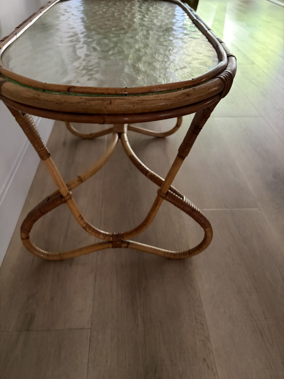 Rattan coffee table by Rohé Noordwolde, 1960s – Glass (photo 15 of 15)