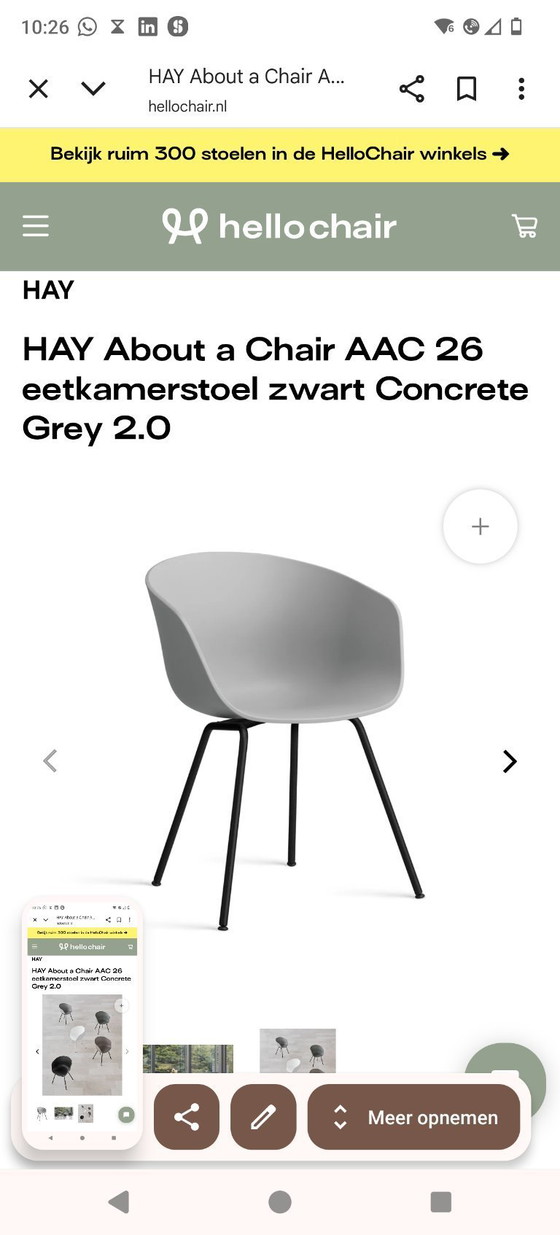 Image 1 of 4x Hay aac about a chair grijs
