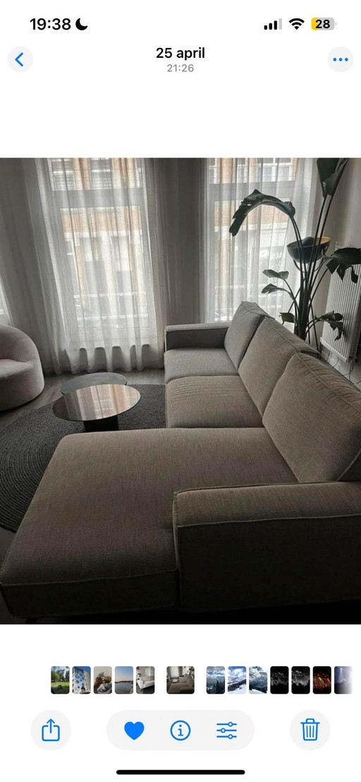 Beige Bank Chaise Longue