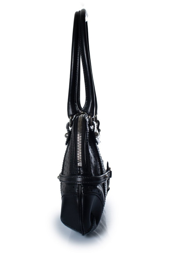 Borsa a mano Gucci in pelle nera traforata con logo GG. – Borse a spalla, Calfskin (photo 3 of 9)