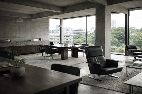 Image 1 of Vintage Mid-Century Modern Danish Black Leather Lounge Chair by Georg Thams for A/S Vejen Polstermöbelfabrik, 1960s