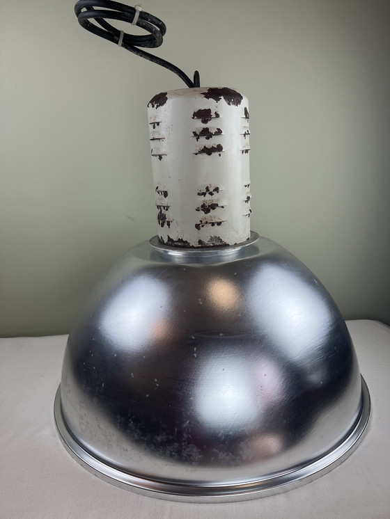 Image 1 of Rare Osram HQL industrial pendant light with large aluminum reflector, 53cm