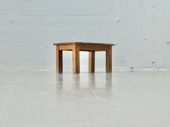 Image 1 of Vintage houten kruk met Formica blad, jaren 50