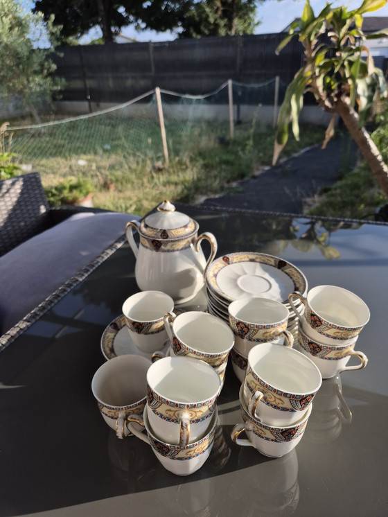 Image 1 of Set da caffè Art Deco Limoges - W.G. & Co - 1930 circa - Design orientalista - 25 pezzi