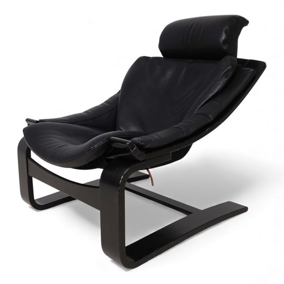 Image 1 of Fauteuil lounge en cuir Nelo Kroken par Åke Fribytter, 1970