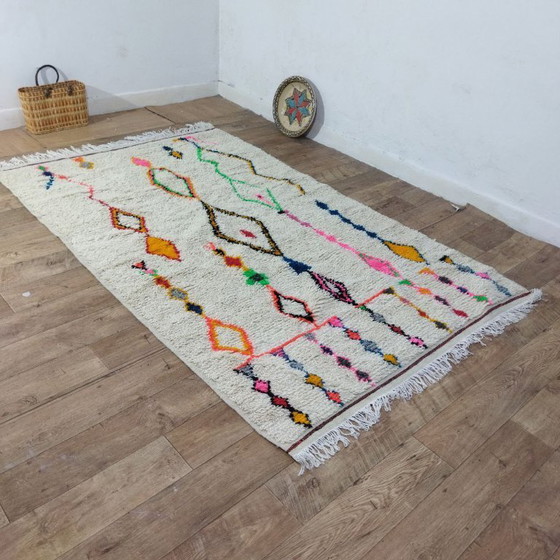 Image 1 of Colorful Beni Ourain Wool Rug – Kleurrijk Handgemaakt Berbertapijt (250 × 155 cm)