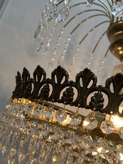 Vintage Art Nouveau Stil Kristall Kronleuchter