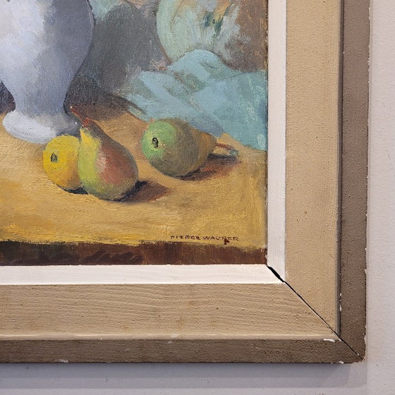 Image 1 of “Still Life with Flowers and Fruit” Pierre Wagner, early 20th century – France