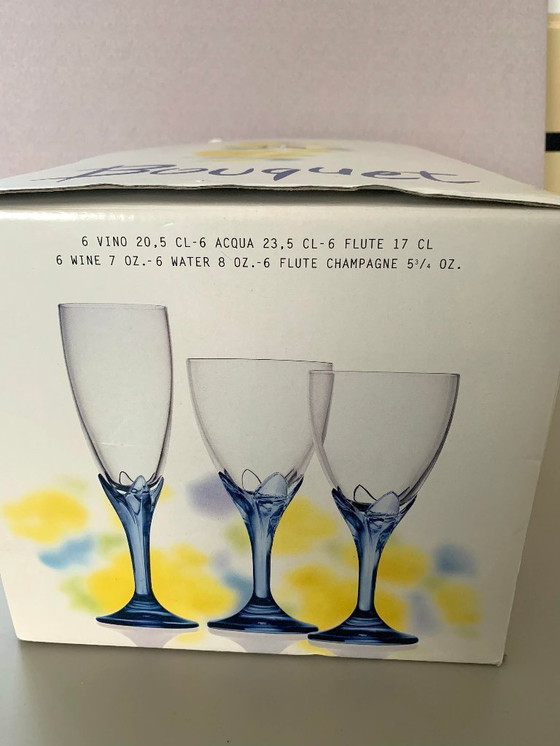 Image 1 of Set di bicchieri da 18 pezzi Bormioli Rocco – Rara collezione vintage di design italiano con confezione originale