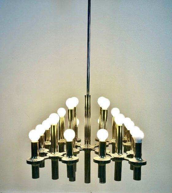 Image 1 of Lustre Gaetano Sciolari 24 Feux Design Italien 1970'S