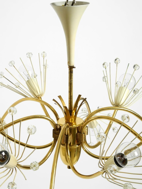 Image 1 of Rare, beautiful brass chandelier by Emil Stejnar for Rupert Nikoll | Mid Century Modern