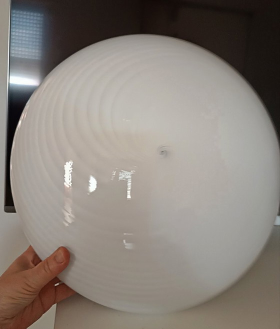 Image 1 of Lámpara de techo EGOLUCE de cristal de Murano con diseño en espiral - Estilo moderno de mediados de siglo 40x40cm Perfecta