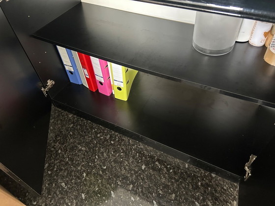 Image 1 of Black high-gloss sideboard – Italian design