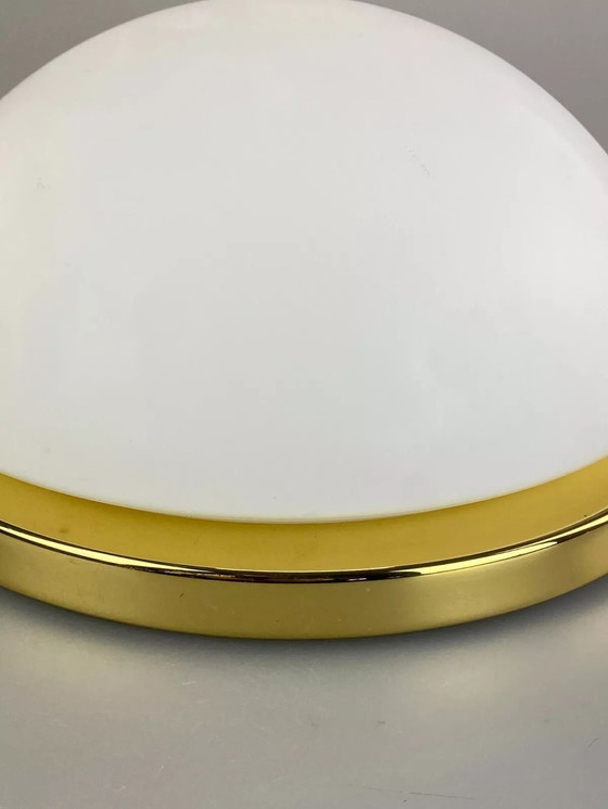 Image 1 of 70er Jahre Limburg Glashütte Plafoniere Deckenlampe Glas Space Design Lampe 70s