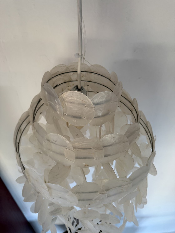 Image 1 of Lampadario vintage XL con conchiglie Capiz anni '70