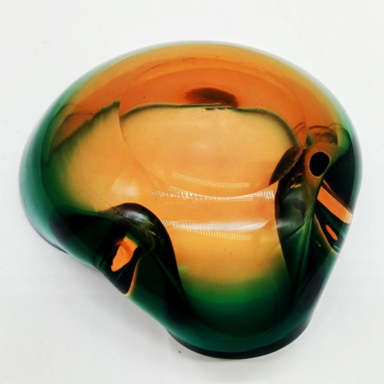 Image 1 of 1960s big ashtray or Catch-all in Murano Glass attributed to Flavio Poli for Seguso. Made in Italy.