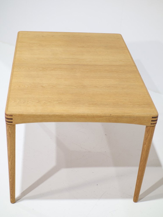 Uitschuifbare eettafel H.W. Klein Bramin eiken Deens 1960s, Hout, Bruin, Scandinavian (foto 10 van 14)