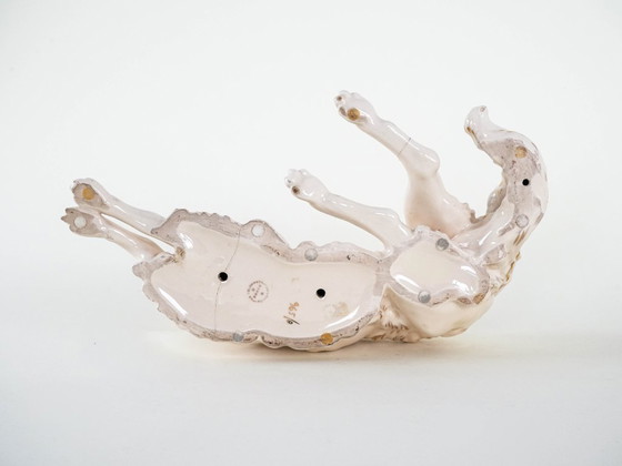 Image 1 of Porseleinen beeldje van een Borzoi-hond, jaren 60, gemaakt in Europa.