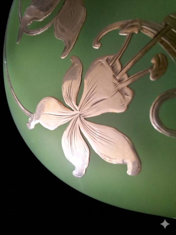 Image 1 of Alvin Sterling Overlay Satin Glass
