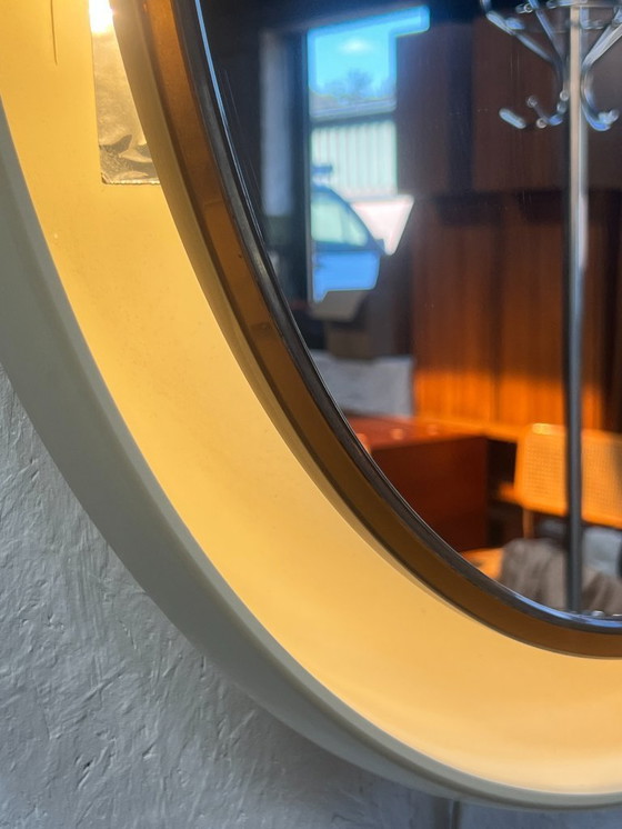 Image 1 of Specchio ovale vintage con illuminazione, Allibert, anni '70