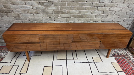Image 1 of Vintage Scandinavian teak lowboard – Minimalist sideboard from the 60s/70s