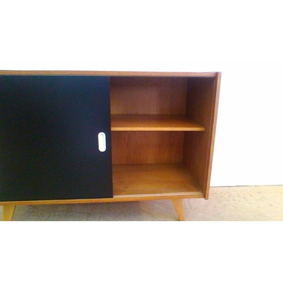 Image 1 of Vintage black and white oak sideboard by Jiroutek interier, 1960