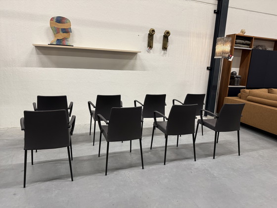 Image 1 of 8 Jori Perla eetkamerstoelen Lipano leer 