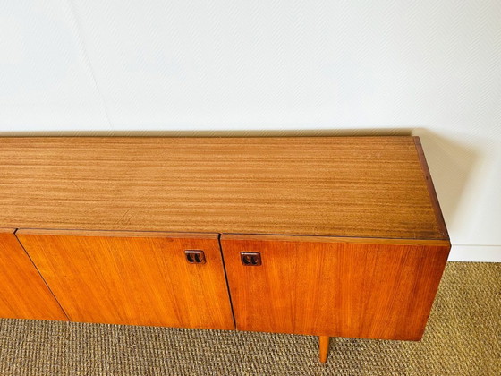 Image 1 of Scandinavian teak sideboard with 4 doors and tapered legs, 1960