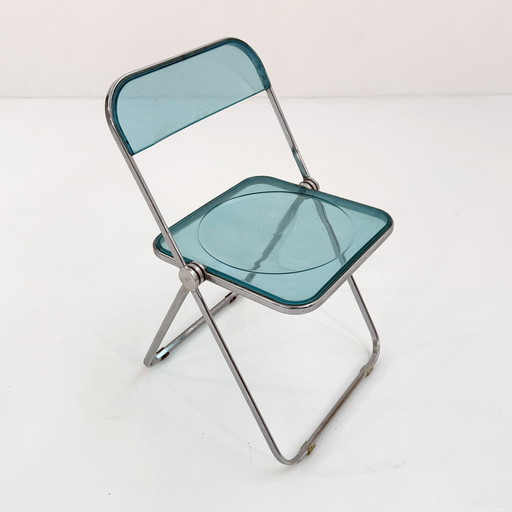 Blue Plia Folding Chair by Giancarlo Piretti for Anonima Castelli, 1960s