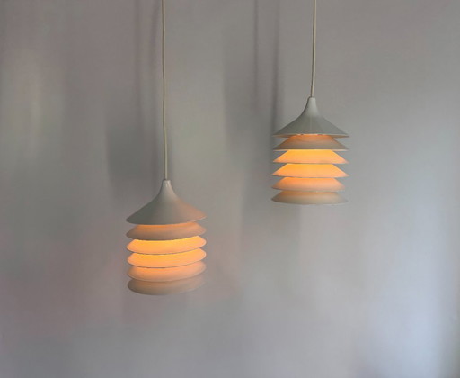 2x Vintage IKEA lamp: white Duett T202, Bent Gantzel Boysen