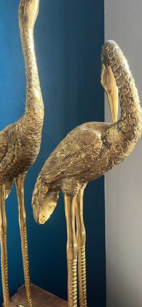 Image 1 of Grullas/garzas antiguas hechas de latón