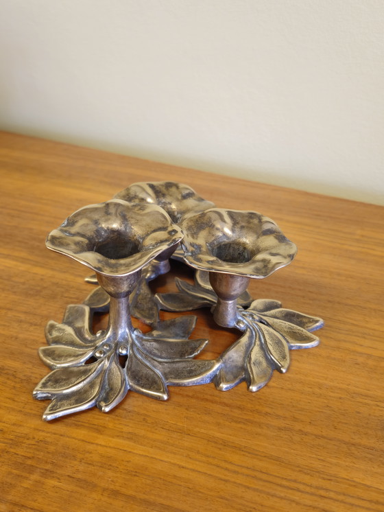 Image 1 of Bougeoir Vintage en laiton Art Nouveau Candlestick