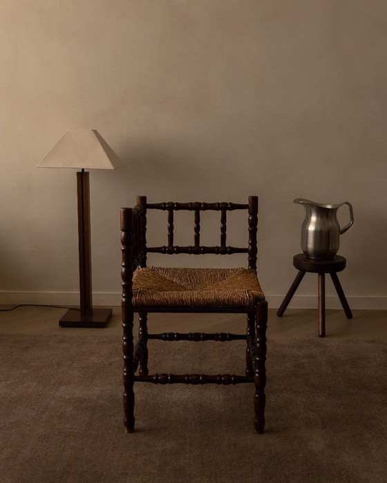 Image 1 of Chaise vintage à bobines avec assise en jonc