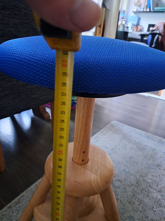 Balimo Wood Ergonomic Stool / Balance Stool, Blue (Sitting Trainer), Office chairs (photo 4 of 9)