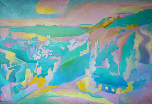 Original Oil Painting Modern Art Landscape – schilderijen tekeningen, Canvas
