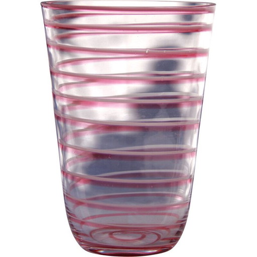 Vintage ChupaChups pink vase from Murano Italy 1970s