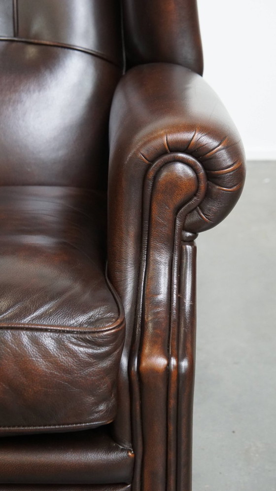 Image 1 of 2x Rundleren Oorfauteuil in Engelse Stijl