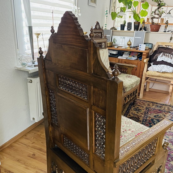 Muebles Arabescos Originales Hechos a Mano de Egipto – Sofás de 3 plazas, Wood, Glass (photo 14 of 14)
