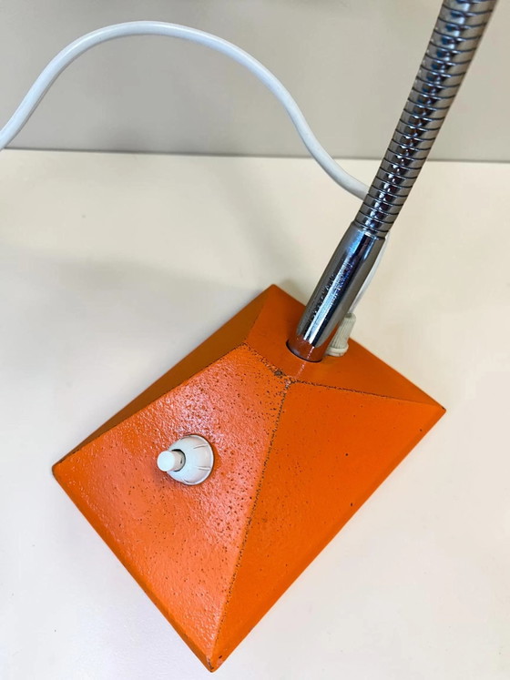 Space Age Tafellamp Oranje Jaren 70 | Vintage Mid-Century Bureaulamp | Retro Design Lamp – Tafellampen (photo 13 of 18)