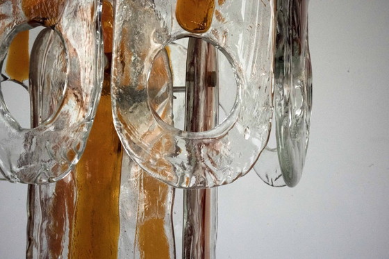 Image 1 of Italian Vintage Murano glass chandelier by Mazzega, model Occhio. Italy 1970s