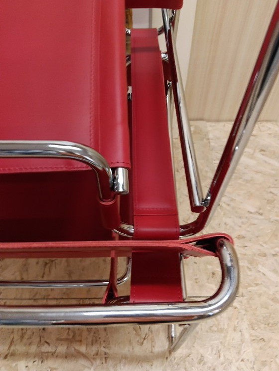 Image 1 of KNOLL Studio Set van 2 WASSILY B3 fauteuils (NIEUW) in rood leer