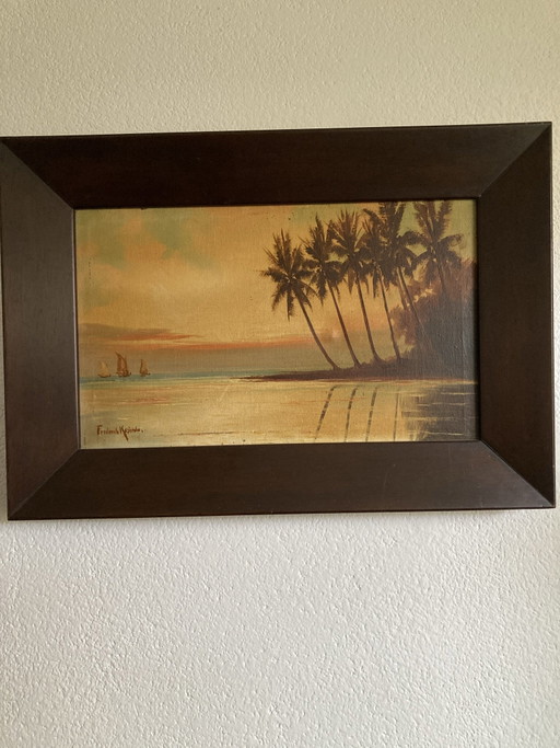 Schilderij van de Indische schilder Frederik Kasenda