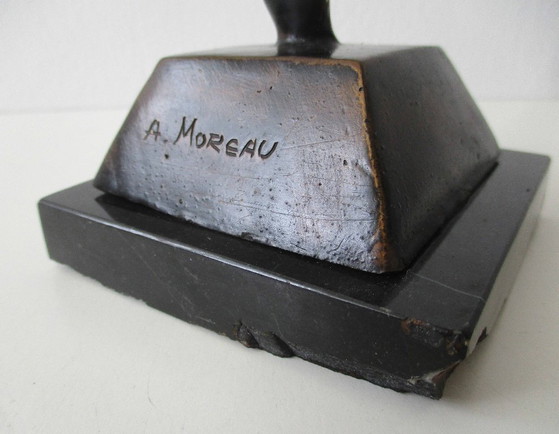 Auguste Moreau, Bronze Art Nouveau Skulptur einer Ballerina – Kunst, Marble (photo 5 of 11)
