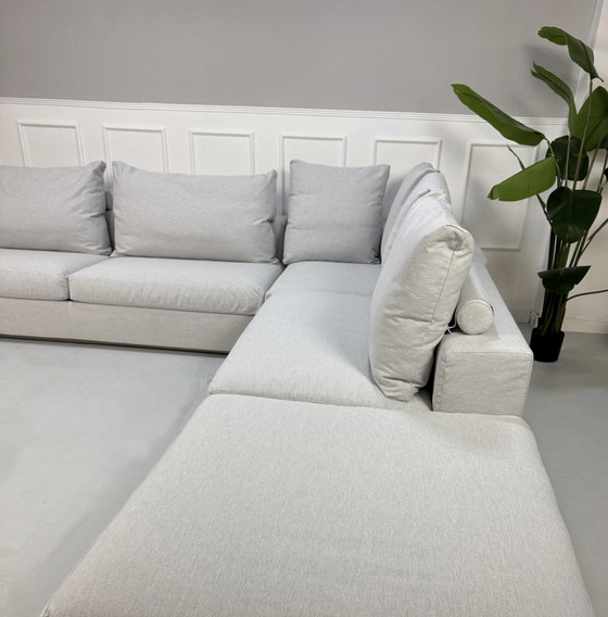 Image 1 of Flexform Groundpiece designer sofa fabric gray couch corner sofa