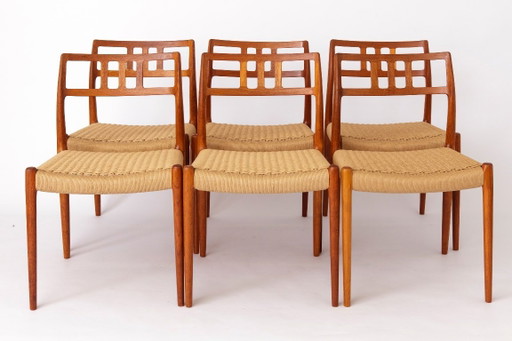 Chaises Niels Otto Møller Modèle 79 | Lot de 6 | Chaises de salle à manger danoises en teck | Années 1960