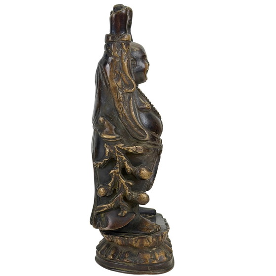 Estatua antigua de bronce de Budai China finales de la dinastía Qing 23cm – Esculturas, Bronze (photo 3 of 10)
